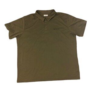 COLUMBIA Polo Shirt Men's Size XXL/2TG Green Olive Short Sleeve